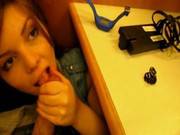 Stunning Teen Under The Desk School Blowj 