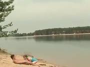 Nude Beach - Cute Redhead Girl Suck Fuck & Show