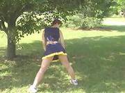 Cute Cheerleader Enjoys A Kinky Bondage Porn Action