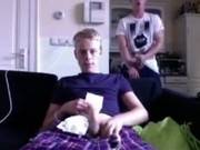3 Straight Friends Jerking Off Together