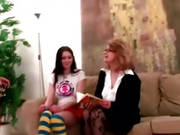 Two Coeds Found A Dildo On The Sofa.