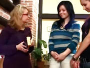 Linda, Mary And Their Teacher Masturbate On Stairs