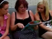 Old Lady Teaches Girls Plaeasing Each Other.
