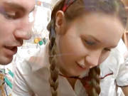 That Cute Schoolgirl Face Is Simply Inviting A Cock In The Arse!
