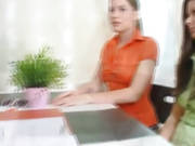 Schoolgirls Kissing Soon Turn Into Hardcore Lesbian Fuck Affair In Front Of Tutor.