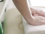 Sexy Nina Lays Boobs Down On The Massage Therapists Table As He Rubs Her Back