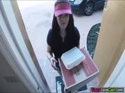 Kimber Woods Delivers Pizza And Bangs Cus 