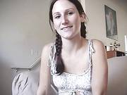 Small Tit Whore Gets A Face Full Of Jizz