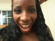 Black Cocksucker Gets Cum In Her Eyes