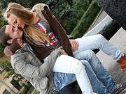Coed Winter Gets Very Naughty In Public