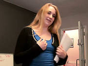 Chubby Blond Haired Chick Sucks Dick And Gets Fucked Mish On The Table