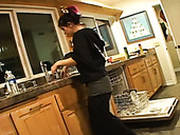 Ordinary Brunette Girlfriend Is Fed Up With Cooking And Starts Stripping