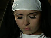 Slutty Busty Nun Gets Her Soaking Shaved Cunt Drilled From Behind