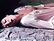 Sleeping Brunette Milf In White Gown Tickles Her Wet Cunt On Bunk Bed