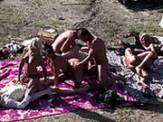 Delicious Sex Dolls Have Hot Orgy Party With Hungry Guys  Near River