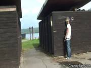 Blonde Granny Ride Strangers Cock On Public