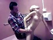 Threesome In Public Bathroom