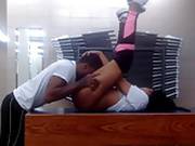 Ebony Couple In The Locker Room