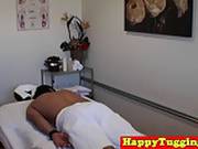 Real Asian Busty Masseuse Tugging Client Cock