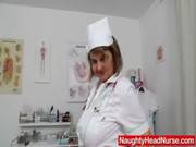 Naughty Head Practical Nurse Opening Her 