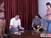 Two Cute Girls Strip During A Card Game