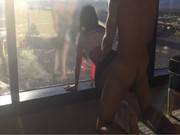 Asian Schoolgirl Fucktoy Fucked Doggy In Vegas Hotel Window