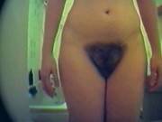 Very Hairy Pussy Girl With Odd Sized Saggers Caught 2