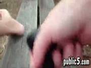 Enjoying A Black Dildo Outside Pov