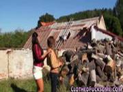 Glam Outdoor Threesome