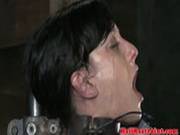 Collared Sub Getting Punished With A Cane