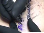 Gangbang Slut Gets Tattoo