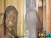 Black Chick Washing Her Body