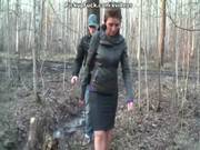 Titted Brunette Fuck In The Woods