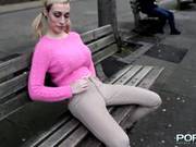 Blonde Babe Flashing And Pissing In Public