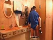 Beautiful Brunette Fucked In A Public Restroom