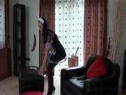 Hot Brunette Maiden On Heels Masturbates 