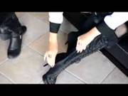 Italian Babe Tries On Her Boots For You