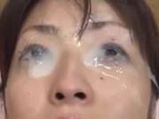 Asian Hoe Gets Sperm On Her Eyes