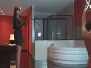 Brunette Slut Whipped Her Slave