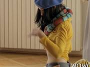 Cute Brunette Teen Fucking On The Floor