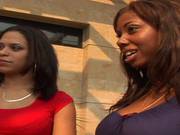 Three Naughty Ebony Chicks And One Redhead White Slut In Lesbian Sex Action