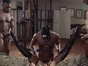 Caged Brunette Gangbanged