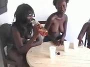 Nubian Beauty Slips Out Of Her Panties With Her Friend And Teases Men With A Home Video