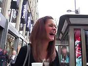 Red Haired Babe Was Shy, But Once She Saw Money, She Turned Into A Slut