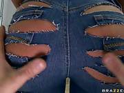 Good Looking Blonde In Jeans Is About To Get Nailed In Front Of The Camera