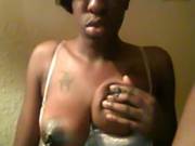 Busty Ebony With Pierced Nipples