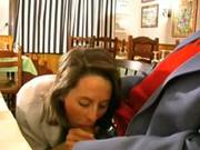 French Waitress Fucked By 2 Dudes