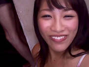 Japanese Cowgirl Gets Cum In Her Mouth In Bathroom Group Sex