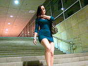 A Stacked Amateur In A Tight Dress Flashes Her Tits In Public