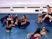 The Group Of Sex Insane Lesbians Go Wild In The Pool